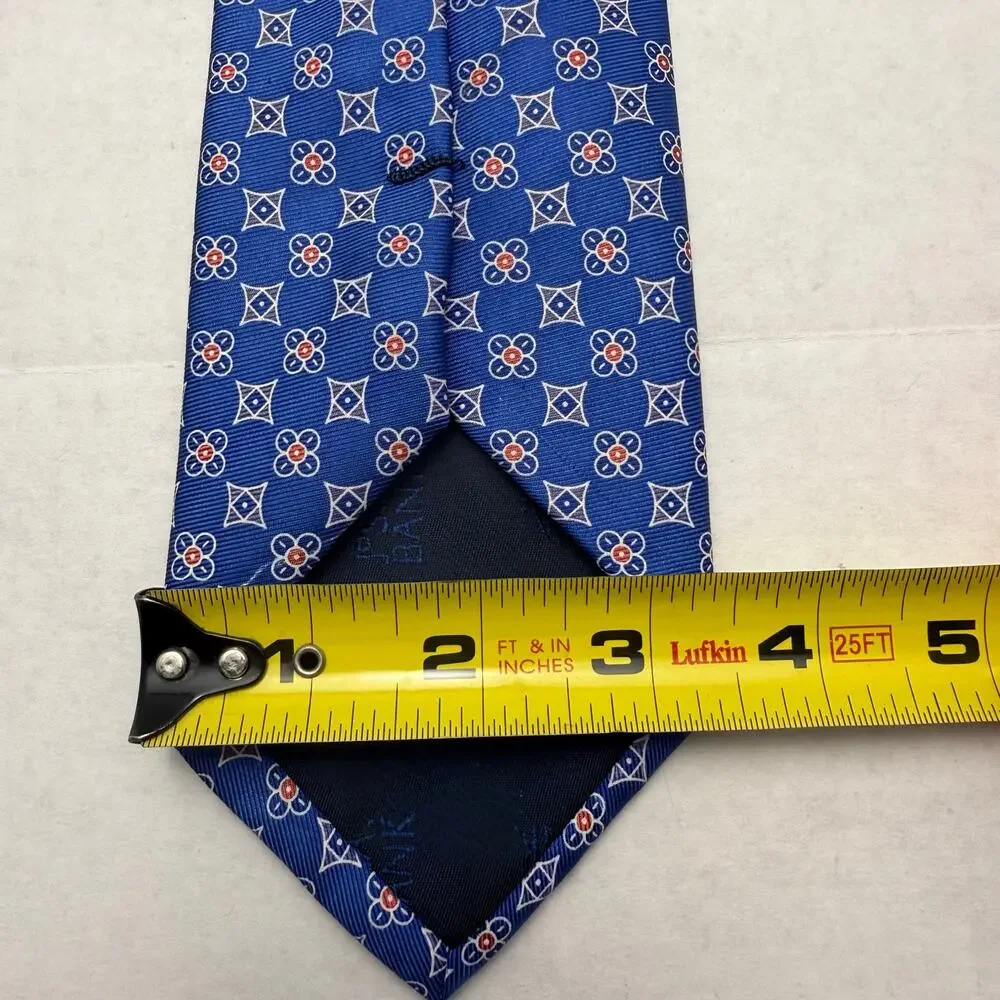 Jos A Bank Executive Collection Blue Silk Tie Medallion Print Necktie